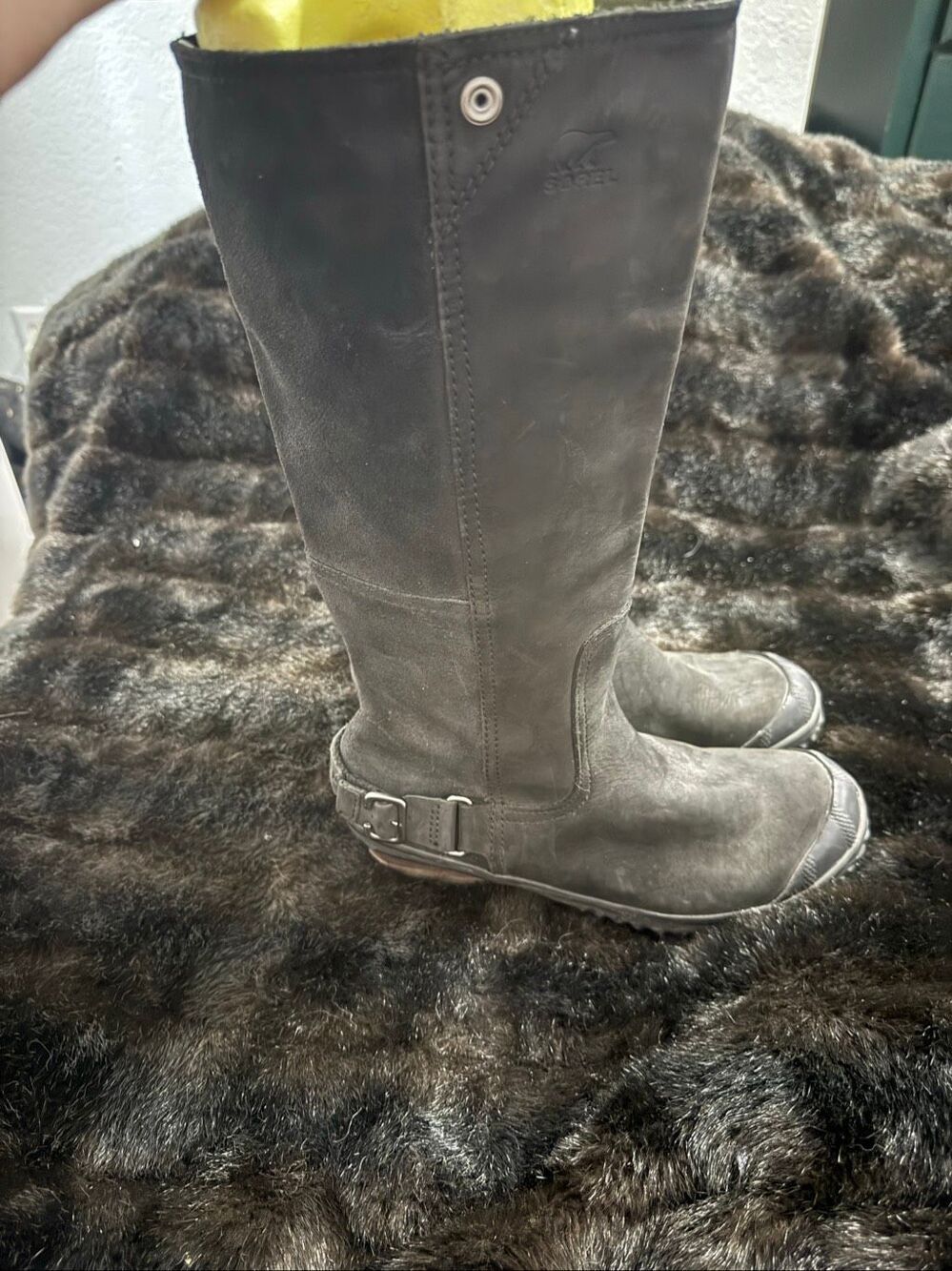Sorel Slimboot Tall Riding Boots Womens 8.5 Waterproof Black Suede Leather